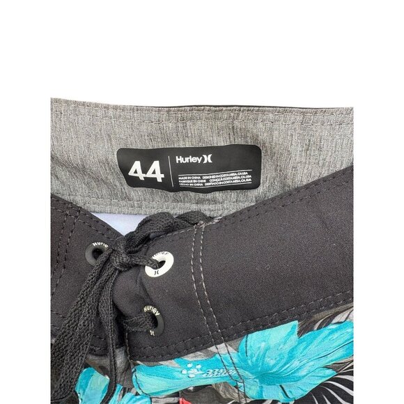 Hurley Mens Phantom Tropics Floral Boardshorts Size 44 Black With Turquoise Red - Picture 5 of 8